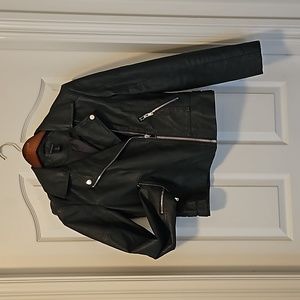 Vegan leather motorcycle jacket